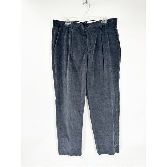 Ted Baker Farbor Camburn Velvet Cropped Tapered Pleated Suit Pants Size 36R - Picture 2 of 5